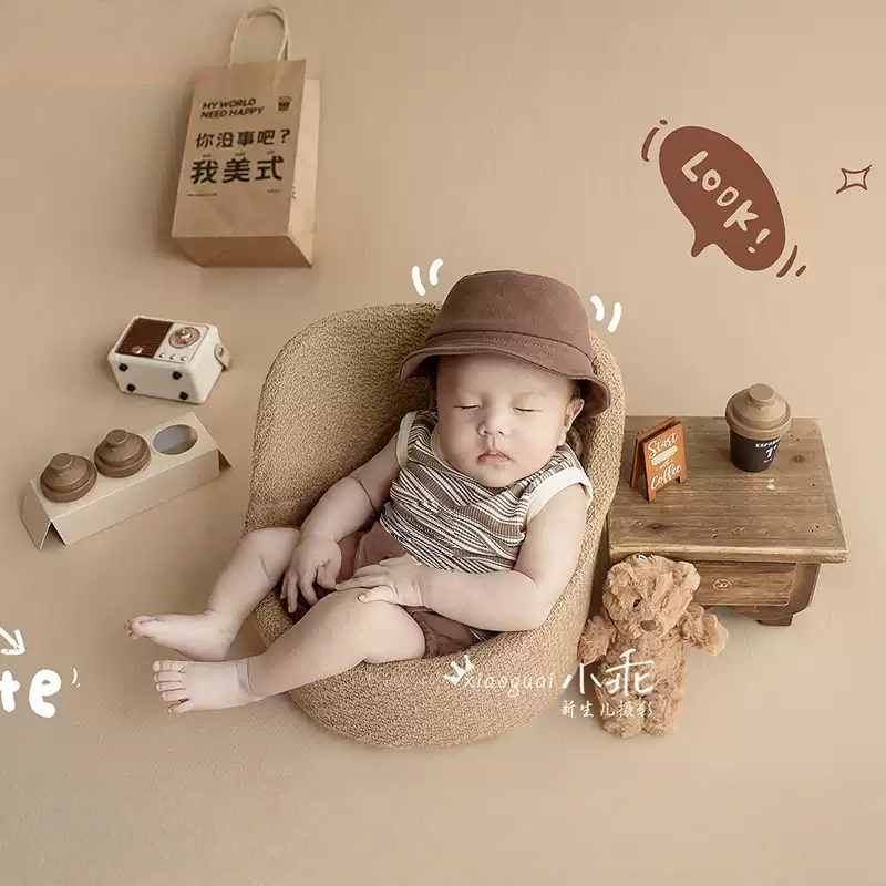 Newborn Photography Props Headphone Theme Set - Retro Music Style Baby Photo Collection